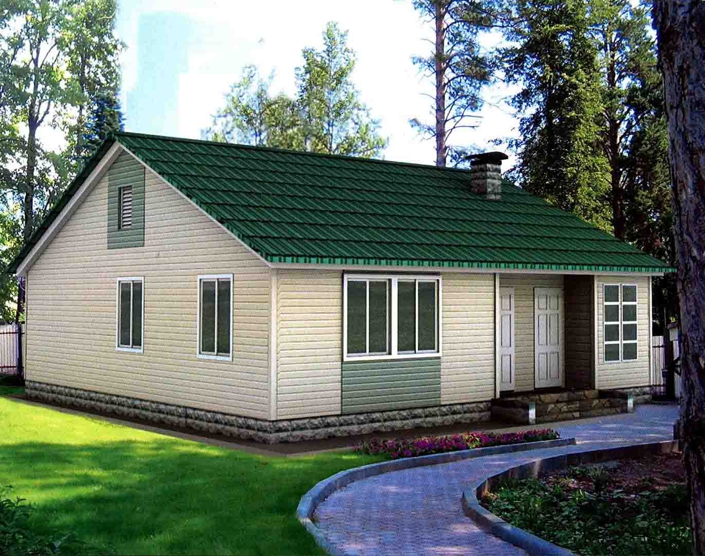 Сборно щитовой дом цена. Одноэтажный дом с зеленой крышей. Каркасный дом с зеленой крышей. Щитовой дом. Деревянный дом с зеленой крышей.