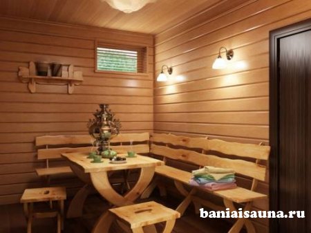 Красивая отделка сауны внутри