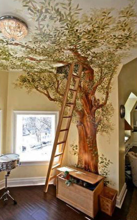 Как сделать рисунок дерева на стене