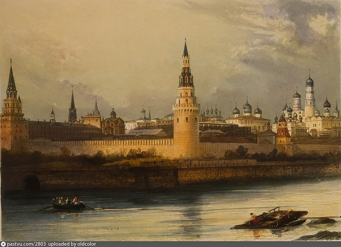 Дагеротип Леребура: Московский Кремль (белый)