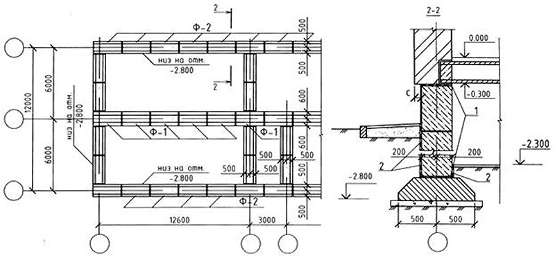 Сборный фундамент чертеж
