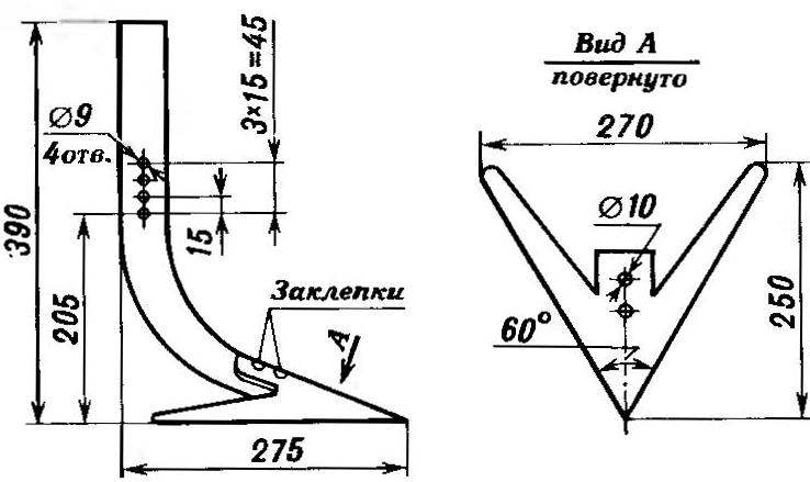 Плоскорез для культиватора: чертежи