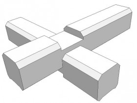 Двухстороннее соединение бруса