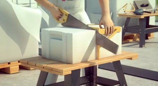Резка блоков из газобетона