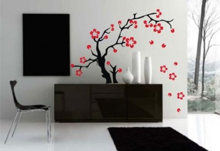 сакура на стене цветы наклейка