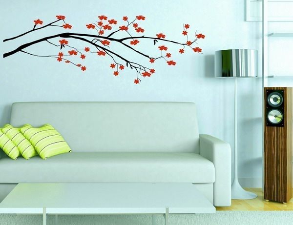 сакура на стене цветы