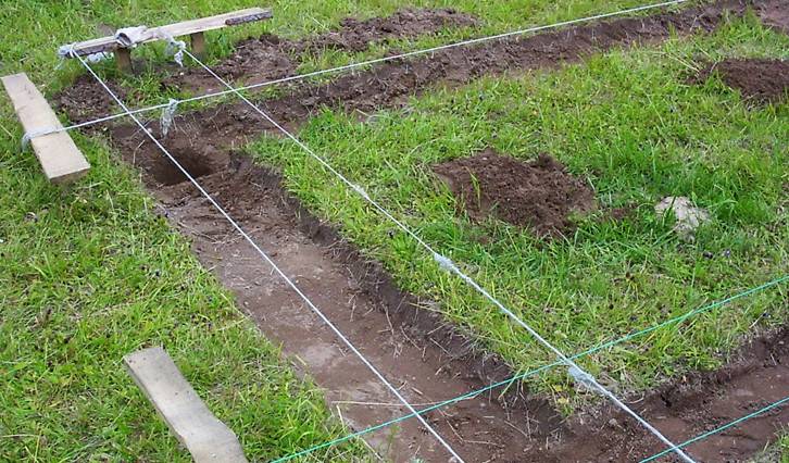 Разметка участка под фундамент