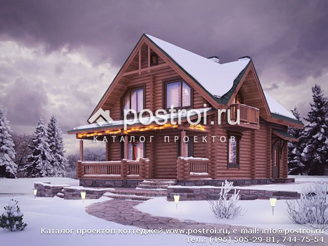 Готовый проект деревянного дома № I-137-1D