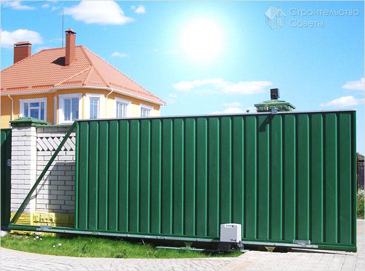 Пример ворот с откатным механизмом