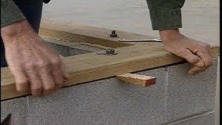 Этап 1. Установка лежня на фундамент. Каркасный дом Этап 1. Установка лежня на фундамент. Каркасный дом