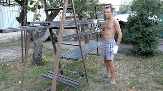 Делаем откатные ворота: 2 Варим основание рамы.