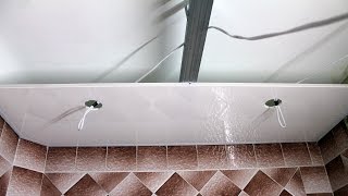 Монтаж потолка в ванной из пластиковой вагонки (панелей ПВХ)