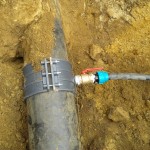 Узел врезки частного водопровода в центральную трубу