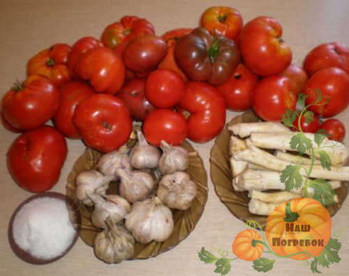 produkty-dlya-hrenoviny-s-chesnokom