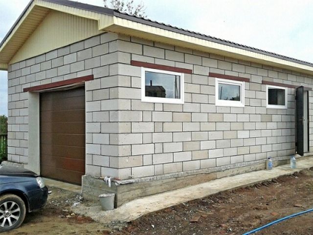 Строительство гаража из пеноблоков