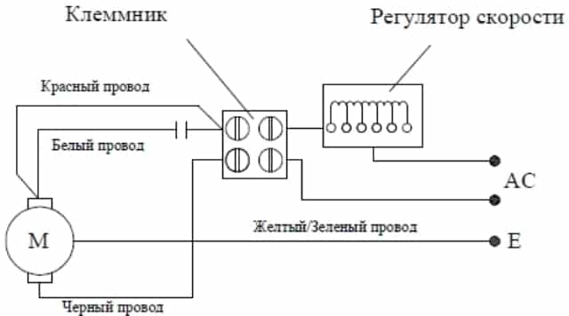 схема потолочного вентилятора