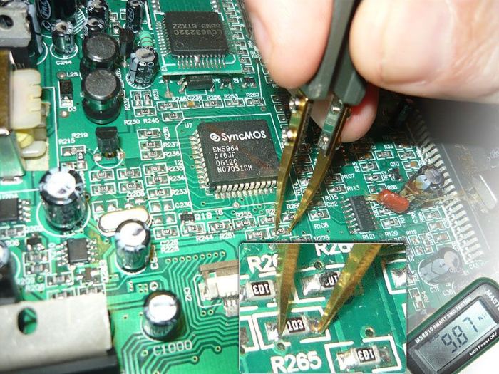 Проверка SMD резистора